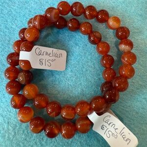 Carnelian beaded bracelet